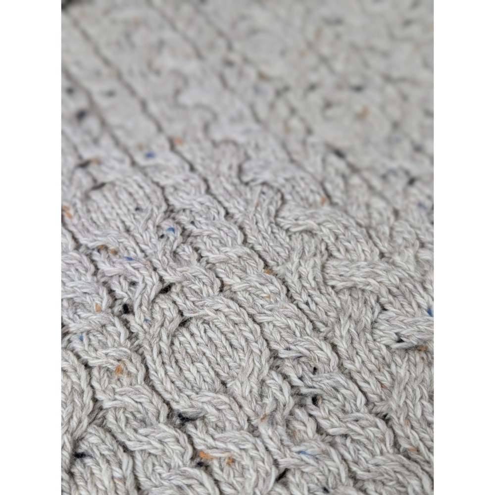 Aran Mór Ireland 100% Merino Wool Cable‎ Knit Cowl Neck Sweater Oatmeal  F233 - Picture 5 of 13